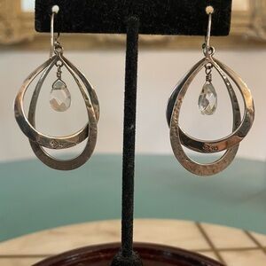 Silpada Crystal Double Hoop Earrings .925 Sterling Silver
